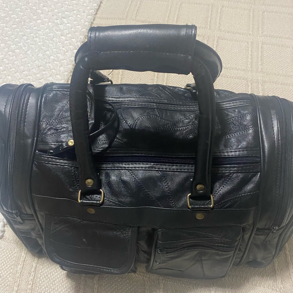 Embassy Italian Leather Design Vintage Black Rare Leather Women’s Golf Tote